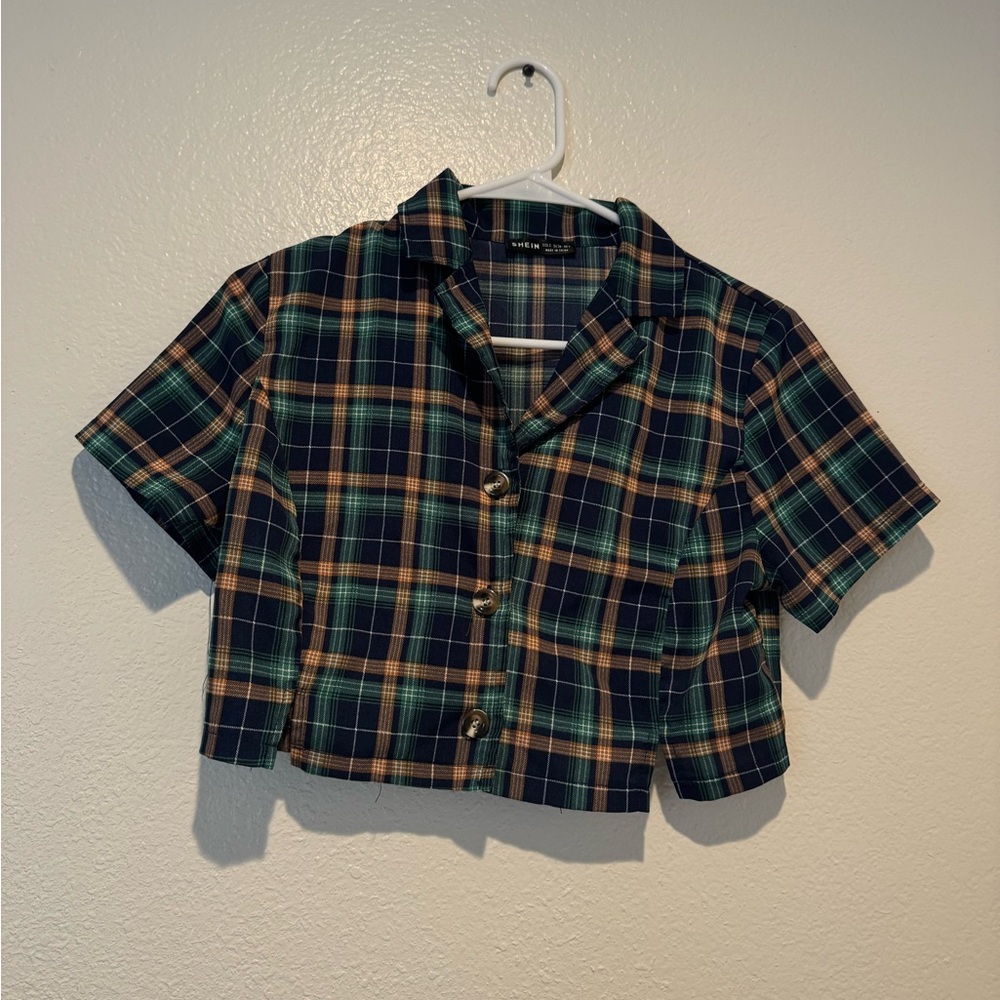 Plaid Crop Top Shein